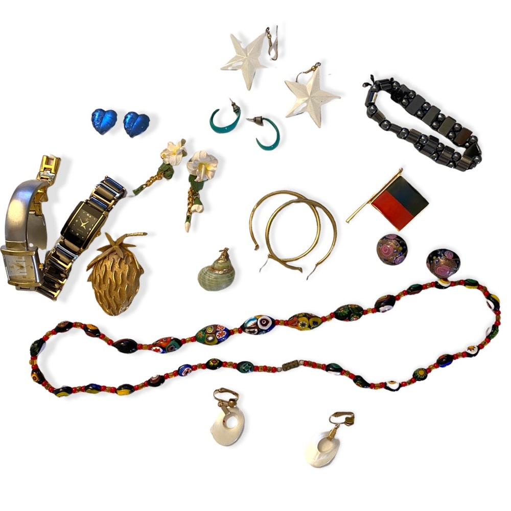 Lot of vintage costume jewelry including 2 watches!